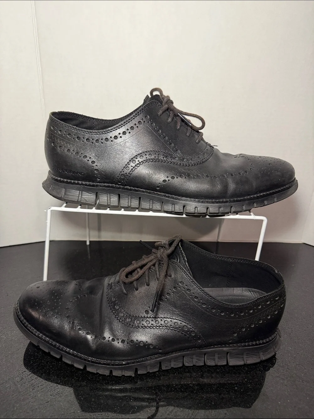 Cole Haan Zerogrand Wingtip Oxfords Size 12 Black Leather